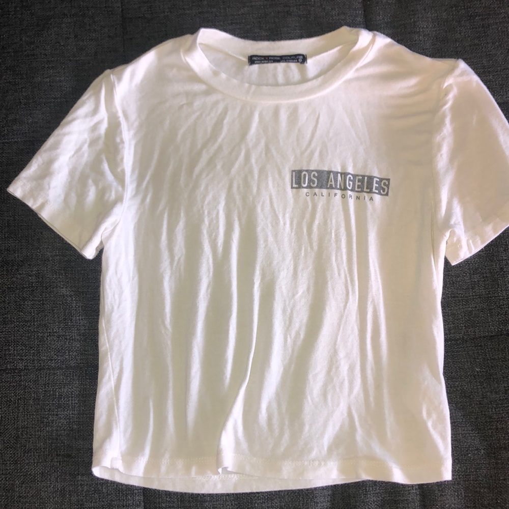 White medium crop top